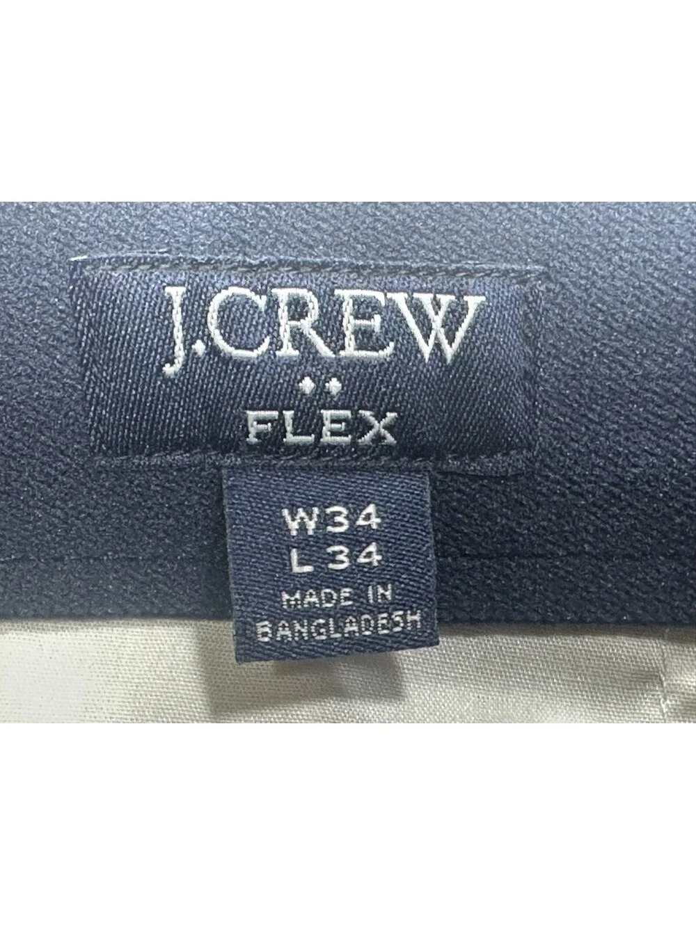 J Crew Straight Leg Flex Flat Front Chinos Blue Mens 34/34